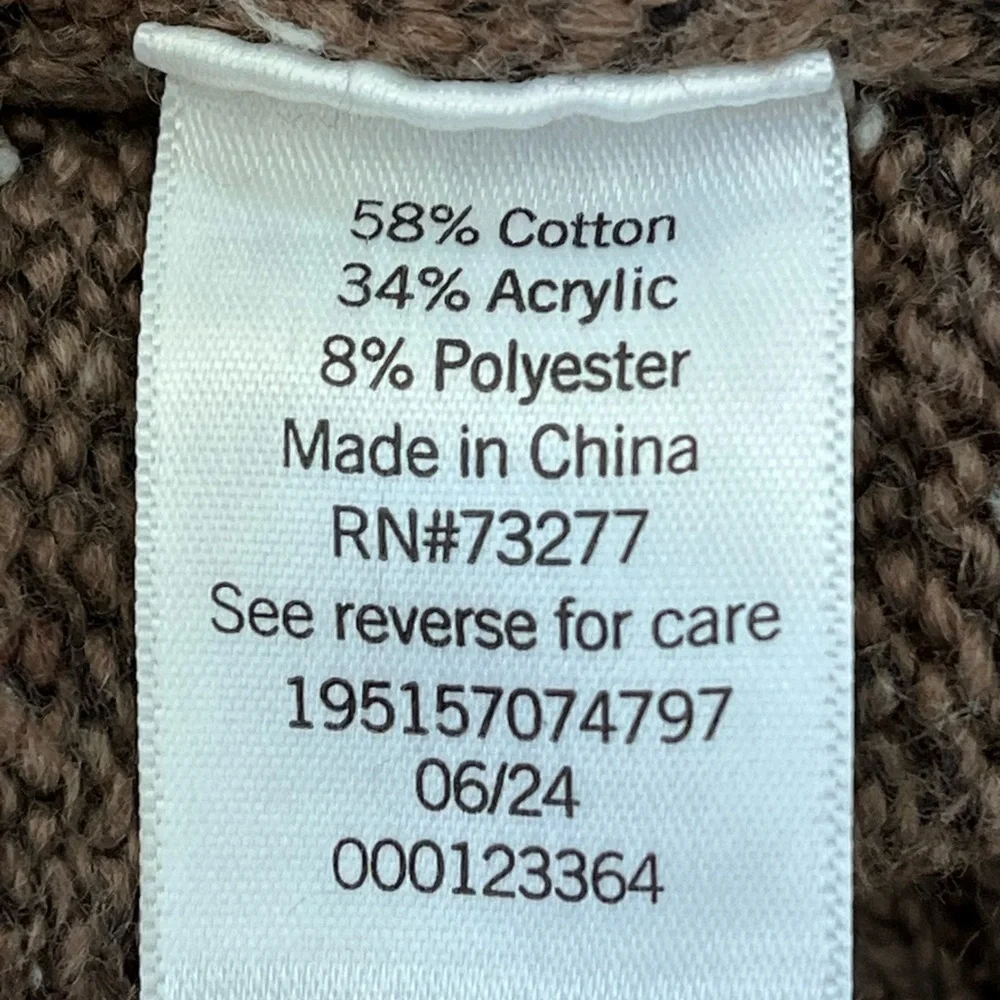 Men's Sonoma Brown Half-Zip Sweater Size L